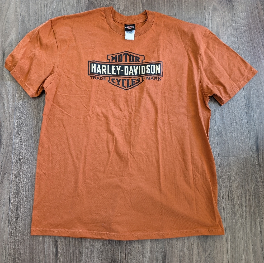 Harley-Davidson Men's Orange Short Sleeve Logo Tee (Size 2XL)